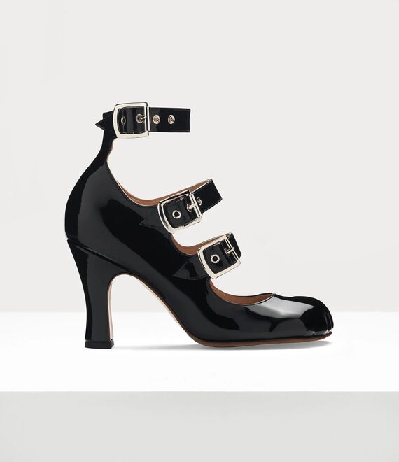 Vivienne Westwood Animal Toe Three-Strap Shoe in black